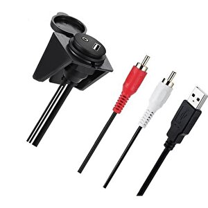 4825 Usb 2rca 3.5mm Aux Araç İçi Kontrol Paneli Uzatma Ek Kablosu