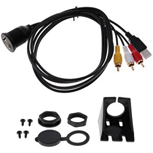 4825 Usb 2rca 3.5mm Aux Araç İçi Kontrol Paneli Uzatma Ek Kablosu