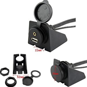 4825 Usb 2rca 3.5mm Aux Araç İçi Kontrol Paneli Uzatma Ek Kablosu