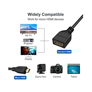 Hdmi Dişi Micro Hdmi Erkek Çevirici Kablo Uzatma Kablosu