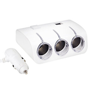 Pm-18952 12v/24v Çi̇ft Usb'li̇ 3'lü Oto Çakmak Çoklayici