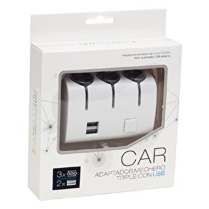 Pm-18952 12v/24v Çi̇ft Usb'li̇ 3'lü Oto Çakmak Çoklayici