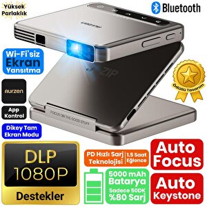 Vankyo Aurzen Zip Katlanabilir Dlp 1080p Destekli Bataryalı Projeksiyon Cihazı +auto Focus+auto Keystone+type-c Hızlı Şarj+6g Wifi