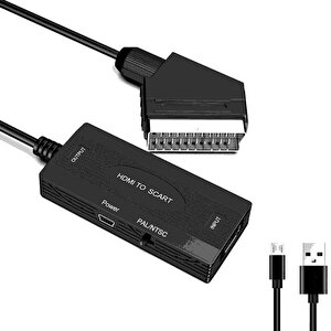 Hdmi To Scart 1080p Hd Av Video Çevirici Dönüştürücü Adaptör