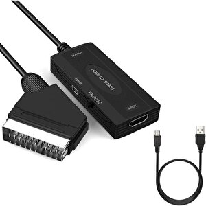 Hdmi To Scart 1080p Hd Av Video Çevirici Dönüştürücü Adaptör