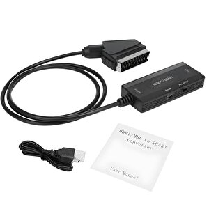 Hdmi To Scart 1080p Hd Av Video Çevirici Dönüştürücü Adaptör