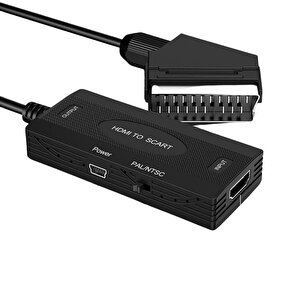 Hdmi To Scart 1080p Hd Av Video Çevirici Dönüştürücü Adaptör