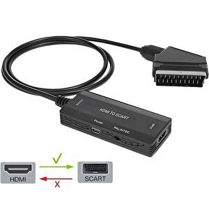 Hdmi To Scart 1080p Hd Av Video Çevirici Dönüştürücü Adaptör