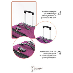 Orta Boy 4 Teker Kumaş Valiz Pembe 1081