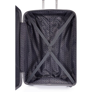 Benetton 2'li Set Büyük Ve Kabin Boy %100 Polipropilen Valiz Açık Gri 14bnt8001