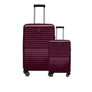 2'li Valiz Seti Polikarbon Büyük Boy – Kabin Boy Valiz Bordo 1811