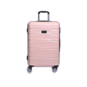 2'li Valiz Seti Polikarbon Orta Boy - Kabin Boy Valiz Pudra 1807