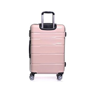2'li Valiz Seti Polikarbon Orta Boy - Kabin Boy Valiz Pudra 1807