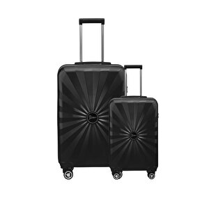 2'li Valiz Seti Polikarbon Büyük Boy - Kabin Boy Valiz Siyah 1809