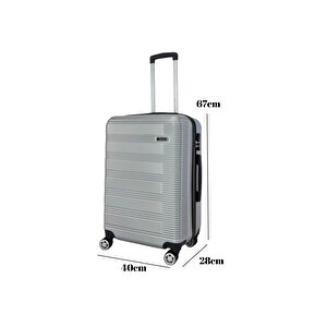Orta Boy Valiz 4x2 Teker Gri 1451