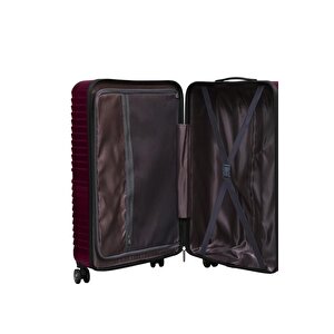 2'li Valiz Seti Polikarbon Orta Boy - Kabin Boy Valiz Bordo 1811