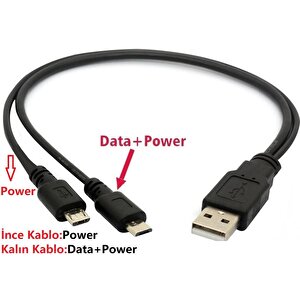 4378 Micro Usb Y Kablo Data Power Çevirici Dönüştürücü Çoklayıcı Kablo