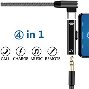4490 Type C To 3.5mm Stereo Kulaklık Aux Şarj Çevirici Dönüştürücü Adaptör
