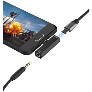 4490 Type C To 3.5mm Stereo Kulaklık Aux Şarj Çevirici Dönüştürücü Adaptör