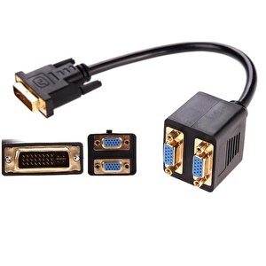 4972 Dvi To 2x Vga Çevirici Çoklayıcı Splitter Kablosu