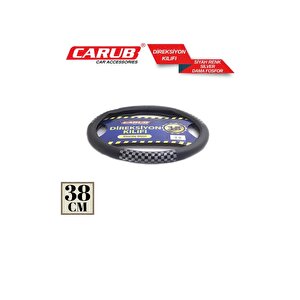 Carub Direksiyon Kılıfı 38cm Siyah-silver Dama Fosfor