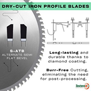 Kronberg 250x2.2x30mm 48s-atb Diş Demir Profiller İçin - Tct Elmas Daire Testere (kuru Kesim)
