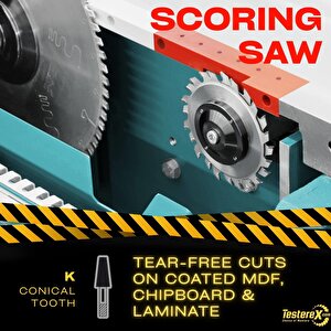 Kronberg 125x3.1/4.3x20mm 24 Konik Diş Çizici Testere Bıçağı - Tct Elmas Daire Testere (panel Ebatlama)