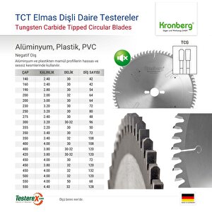 Kronberg 500x4x32mm 120tcg Diş Alüminyum, Plastik, Pvc - Tct Elmas Daire Testere (negatif Diş)
