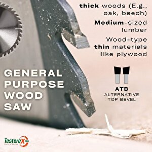 Onci 250x3.2x30mm 60atb Diş Ahşap Kesici - Tct Elmas Daire Testere (kontrplak, Kereste Ve Ağaç Türü)