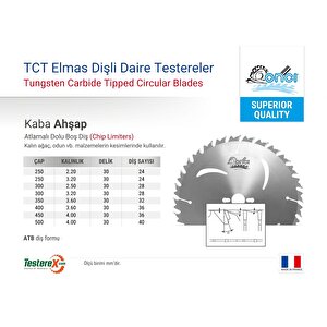 Onci 300x3.2x30mm 28atb Diş Kalın Ağaç Kesici - Tct Elmas Daire Testere Bıçağı (atlamalı Dolu Boş)