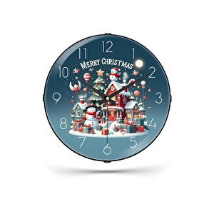 Muyi̇ka Yılbaşı Noel Yeni Yıl Konspetli 4 Bombe Gerçek Cam Sessiz Mekanizma 36cm Duvar Saati Pds-36