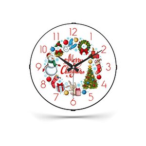 Muyi̇ka Yılbaşı Noel Yeni Yıl Konspetli 1 Bombe Gerçek Cam Sessiz Mekanizma 36cm Duvar Saati Pds-36