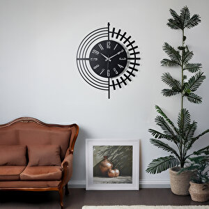 Dubai Yeni Koleksiyon Dekoratif Metal Siyah Duvar Saati 41x41cm Sessiz Mekanizma Mds-41