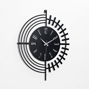 Muyika Dubai Yeni Koleksiyon Dekoratif Metal Siyah Duvar Saati 41x41cm Sessiz Mekanizma Mds-41