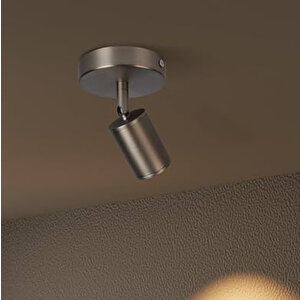 Metal Mafsallı İnox Kaplama Spot Armatür Aplik Beyaz Led Ampullü