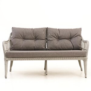 Çeşme Rattan Bahçe Oturma Grubu (2+1+1+M)-Antrasit
