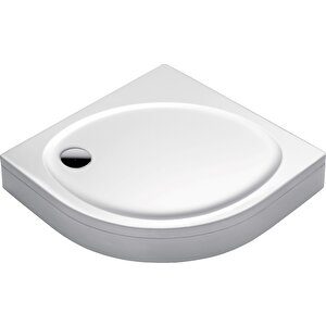 80x80 Oval Yassı Panelli Duş Teknesi H:18 Cm 80x80 cm