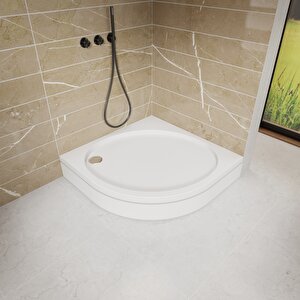 80x80 Oval Yassı Panelli Duş Teknesi H:18 Cm