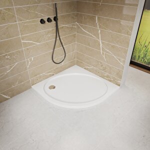 100x100 Oval Yassı Slim Duş Teknesi H:3,5 Cm