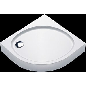 80x80 Oval Yassı Monoblok Duş Teknesi H:12 Cm 80x80 cm