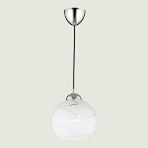 Allegra Tekli Cam Sarkıt Avize Beyaz (20x70 Cm) Beyaz