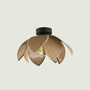 Amaya Plafonyer Rattan Avize Kahverengi (26x20 Cm) Kahverengi
