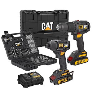 Dxk201 18volt/2.0ah Li-ion Çift Akülü Kömürsüz Profesyonel Şarjlı Darbeli Matkap + Dx7030 + Da01903 Kombo Set