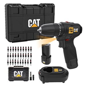 Dx1160 12volt/2.0ah Li-ion Çift Akülü Kömürsüz Profesyonel Şarjlı Darbeli Matkap + Da01901 32 Parça Aksesuar Seti