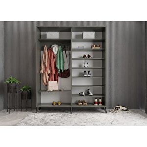 Life Sürgülü Portmanto Füme&beyaz 180 cm