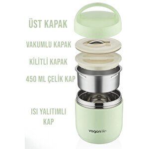 2 Bölmeli Çelik Saklama Kabı 1200 Ml Bl10104