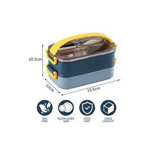 Vagonlife İçi Çelik 2 Katlı Saklama Kabı 1500 Ml Xc-465