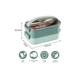 İçi Çelik 2 Katlı Saklama Kabı 1500 Ml Xc-465