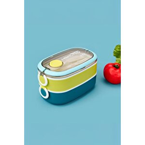 Vagonlife İçi Çelik 2 Katlı Saklama Kabı 900 Ml Vgn6729