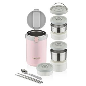 Vagonlife 3 Bölmeli Çelik Saklama Kabı 2100 Ml Bl10089
